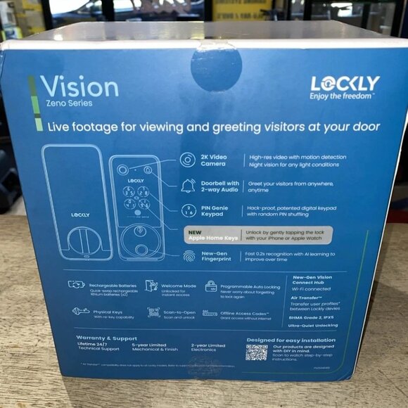 Lockly 2K Video Vision Zeno Series Deadbolt WiFi Smart Lock Home Key Fingerprint - Picture 3 of 16